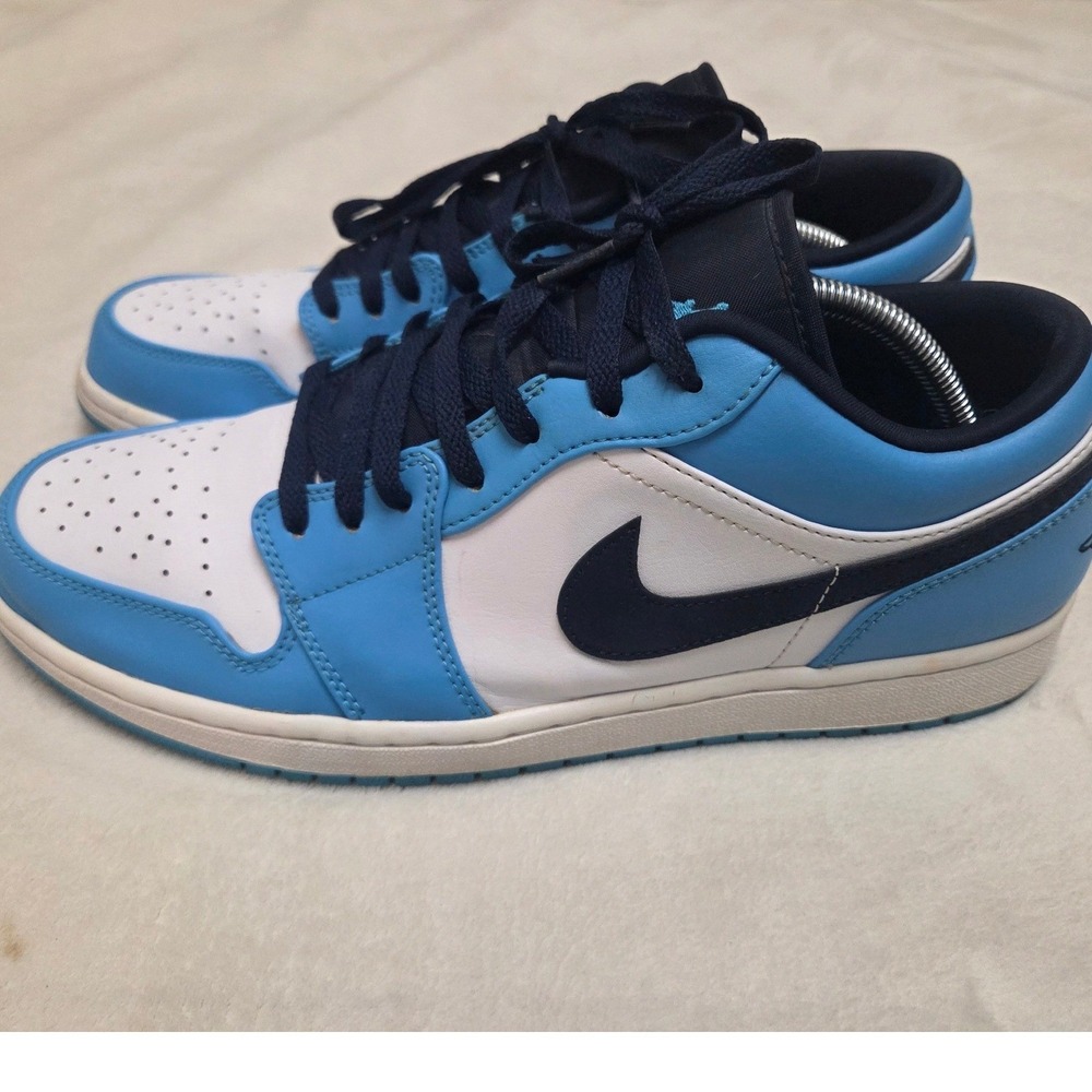 JORDAN 1 LOW UNC 2021 BLACK/UNIVERSITY BLUE/WHITE MENS SNEAKERS SIZE 11.5 NO BOX